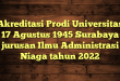Akreditasi Prodi Universitas 17 Agustus 1945 Surabaya jurusan Ilmu Administrasi Niaga tahun 2022